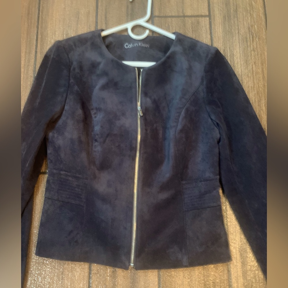 Beautiful Calvin Klein faux suede jacket, NWT size 8 never worn!